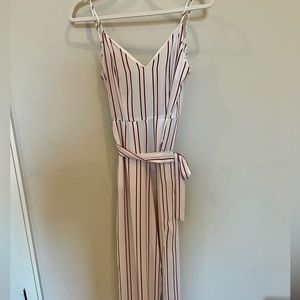 Pinstripe long one piece romper